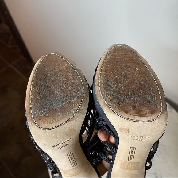 Vince camuto black sandals size 8.5 beaded - Picture 6 of 7